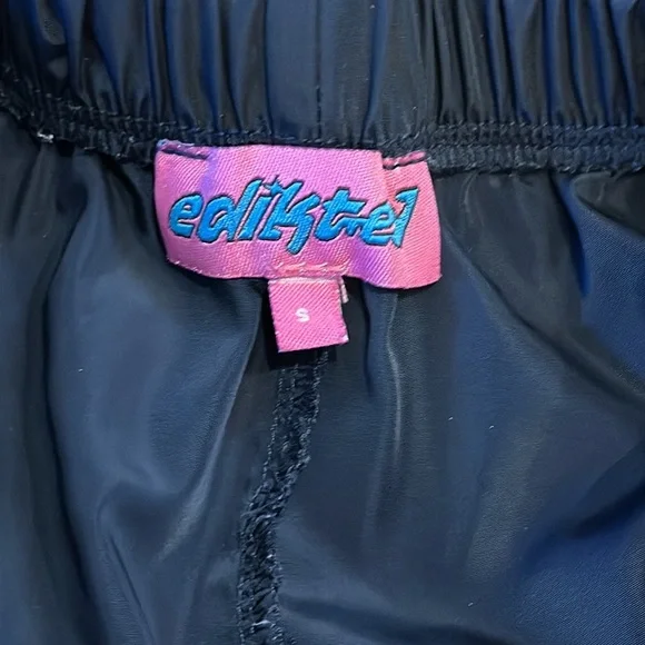 Juniors Edikted Remy Ribbon Track Pants Navy Blue, Size S - Picture 5 of 6